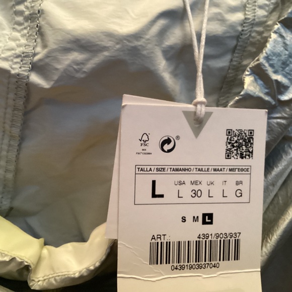 🤩❤️BNWT Zara recycle Capsule Program silver anorak. L. - Picture 4 of 6